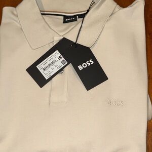 Boss Men's Polo Shirt in Light Cream